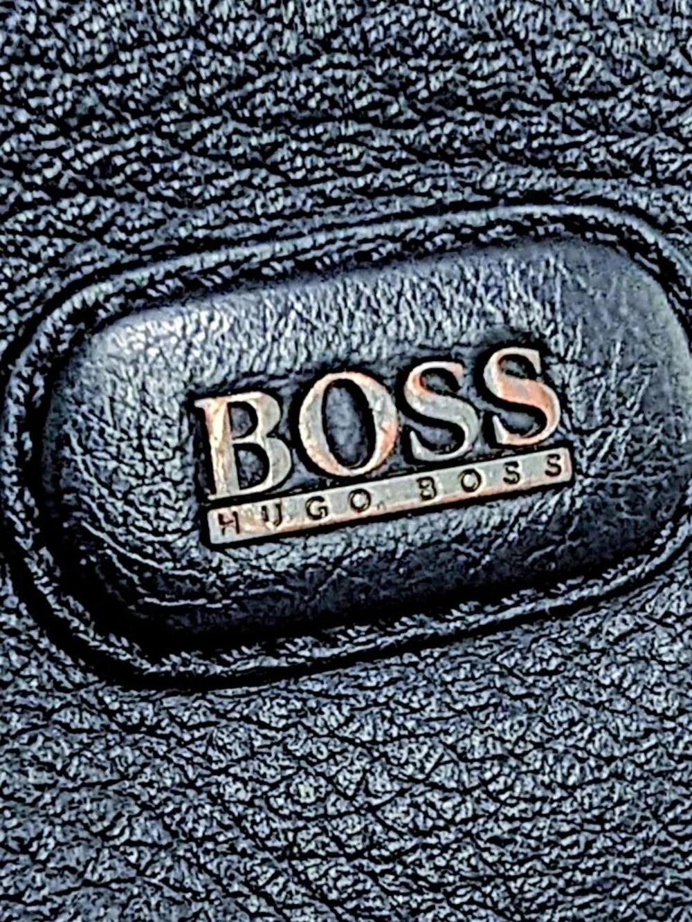 Hugo Boss VTG 90's minimalist navy pebbled leather / nylon M's medium backpack